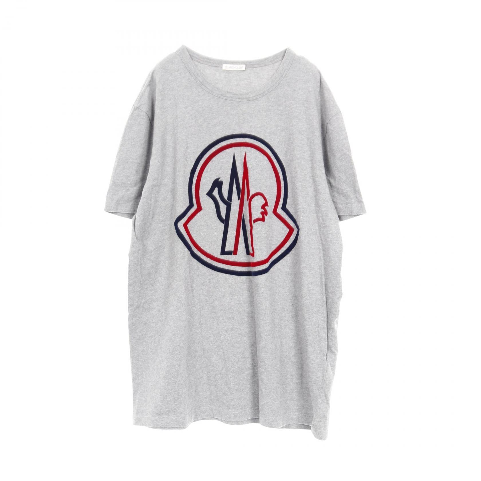 モンクレール MONCLER ロゴ カットソー 衣料品 トップス コットン メンズ グレー系 / レッド系 / ネイビー系 【中古】