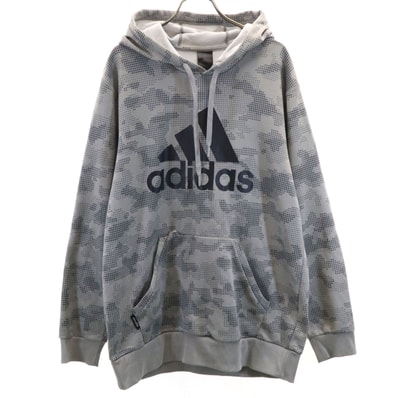 adidas アディダス 長袖 スウェットパーカー グレー系