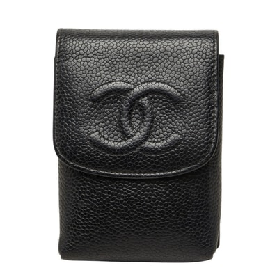 シャネル ココマーク シガレットケース ブラック キャビアスキン レディース CHANEL 中古