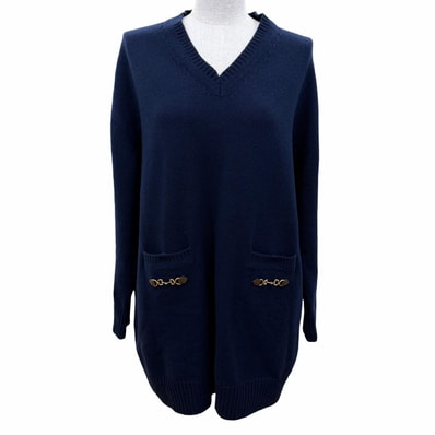 美品 グッチ ワンピース ネイビー レディース XS 749065
