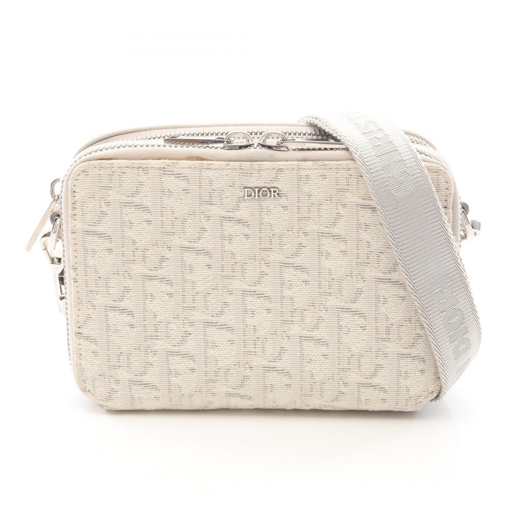 ディオール Dior オブリーク ショルダーバッグ バッグ キャンバス レザー レディース アイボリー系 【中古】