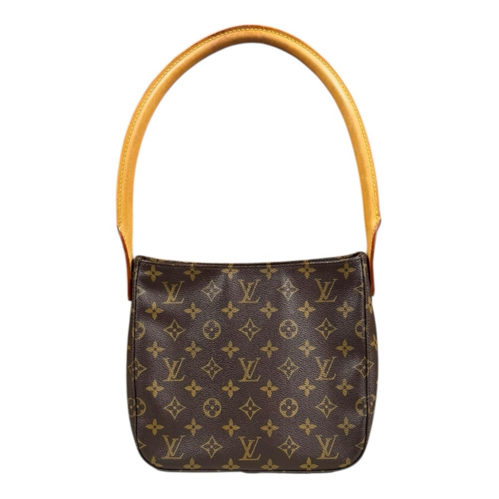ルイヴィトン ルーピングMM モノグラム ショルダーバッグ モノグラムキャンバス M51146 ブラウン レディース LOUIS VUITTON  中古