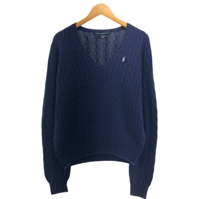 古着 ラルフローレン Ralph Lauren RALPH LAUREN SPORT ケーブル編み Vネック コットンニットセーター レディースXL相当/eaa546681