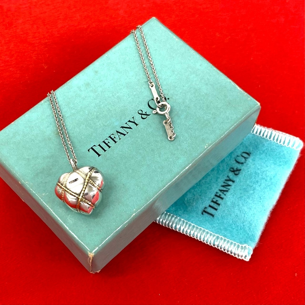 TIFFANY&Co. ティファニー チェーンクロス ハート ネックレス シルバー925 ネックレス シルバー
 33466