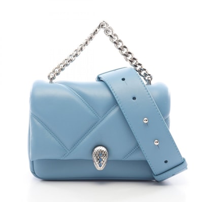ブルガリ BVLGARI セルペンティ フォーエバー カボション ミニ 2WAY ハンドバッグ バッグ レザー レディース ブルー系 【中古】