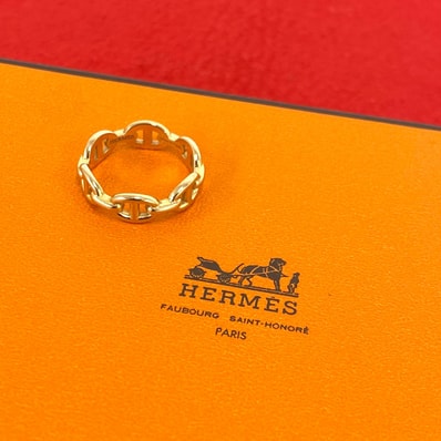 HERMES エルメス アンシェネ PM リング K18ピンクゴールド リング・指輪 11号 ゴールド
409-5