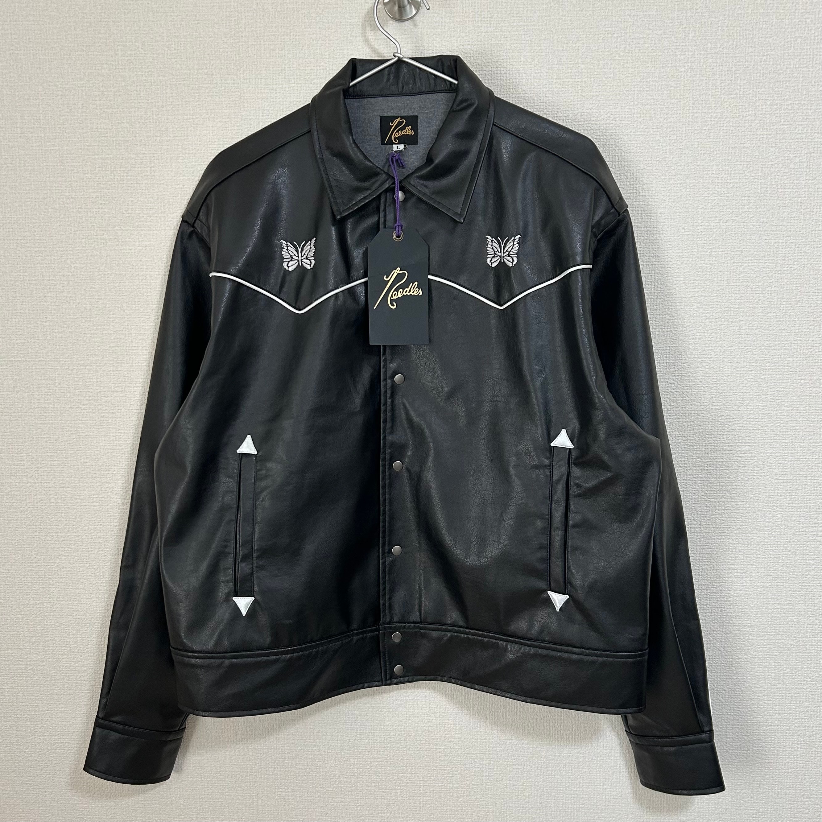 ニードルズ x ヌビアン パイピングカウボーイジャケット シンセティックレザー (エクスクルーシブ) "ブラック"