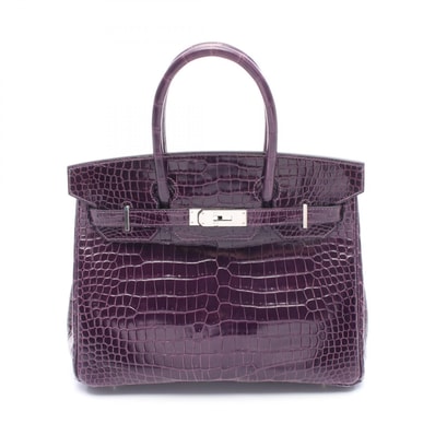 エルメス HERMES バーキン30 アメジスト ハンドバッグ バッグ エキゾチックレザー ポロサスリセ □Q刻印(2013年製造) レディース パープル系 【中古】