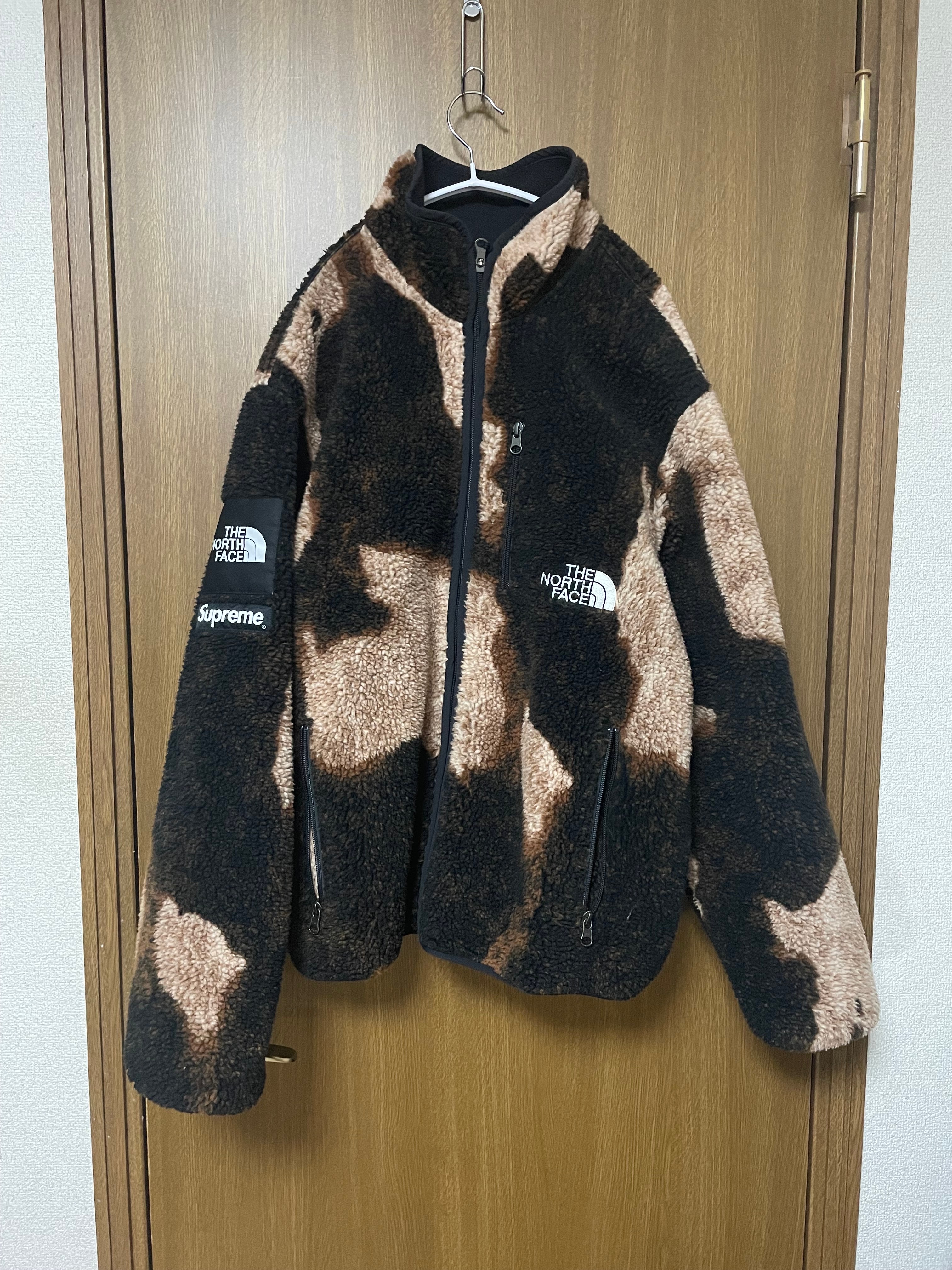 Supreme x The North Face Bleached Denim Print Fleece Jacket "Black"