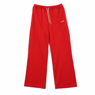 CELINE セリーヌ 22SS 2Z135121O FLARED JOGGING PANTS IN DOUBLE FACE JERSEY フレア ジョギング ダブルフェイス ジャージ スウェット パンツ レッド系 1【新古品】【未使用】【中古】