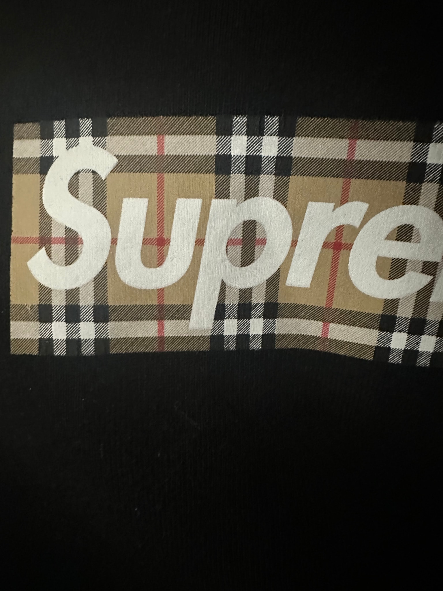 Supreme x Burberry Box Logo Hooded Sweatshirt "Black"