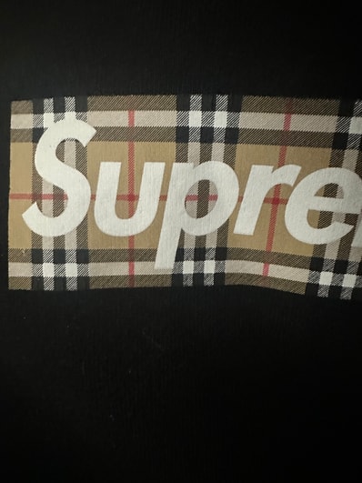 Supreme x Burberry Box Logo Hooded Sweatshirt "Black"