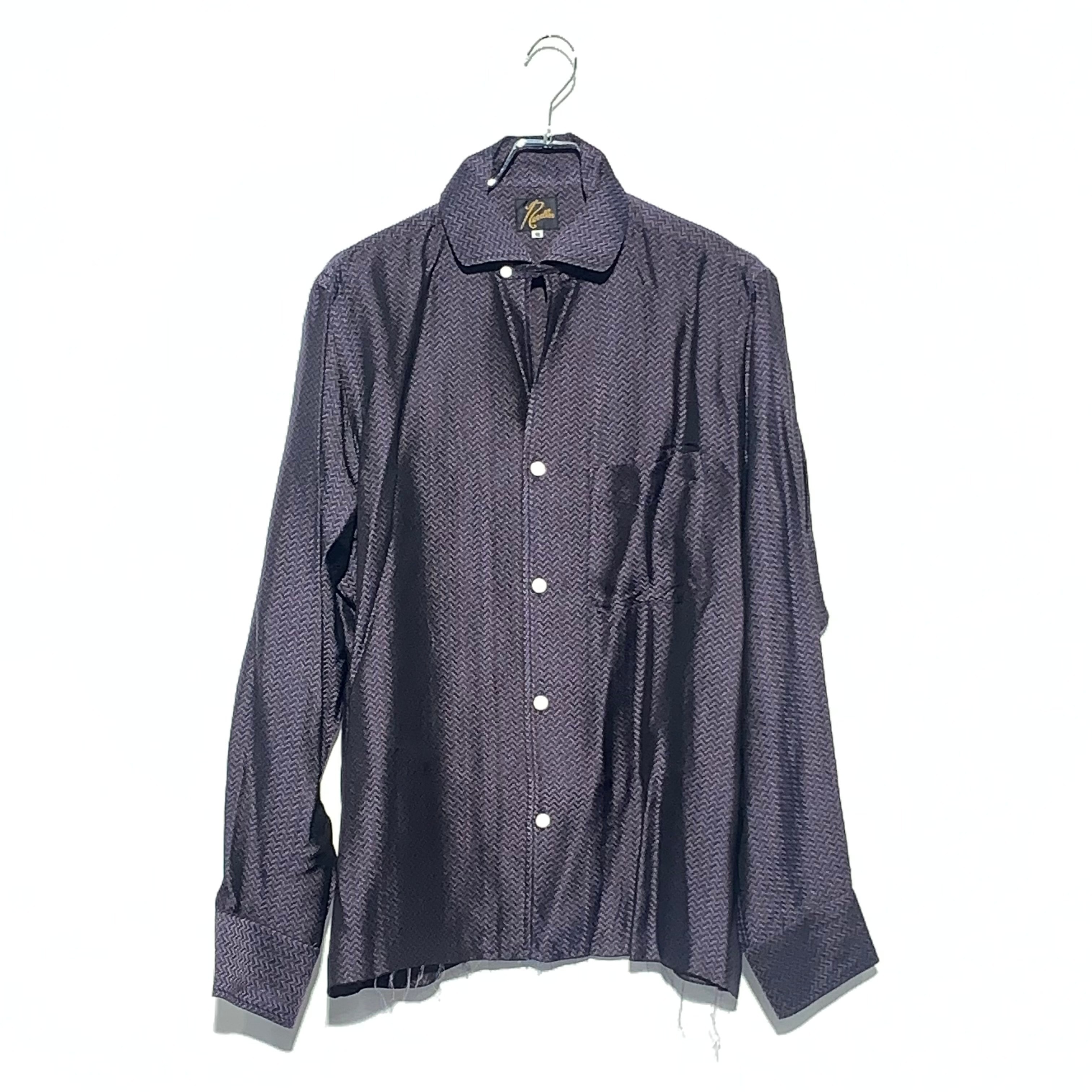 NEEDLES Cut-Off Bottom Italian Collar Shirt purple