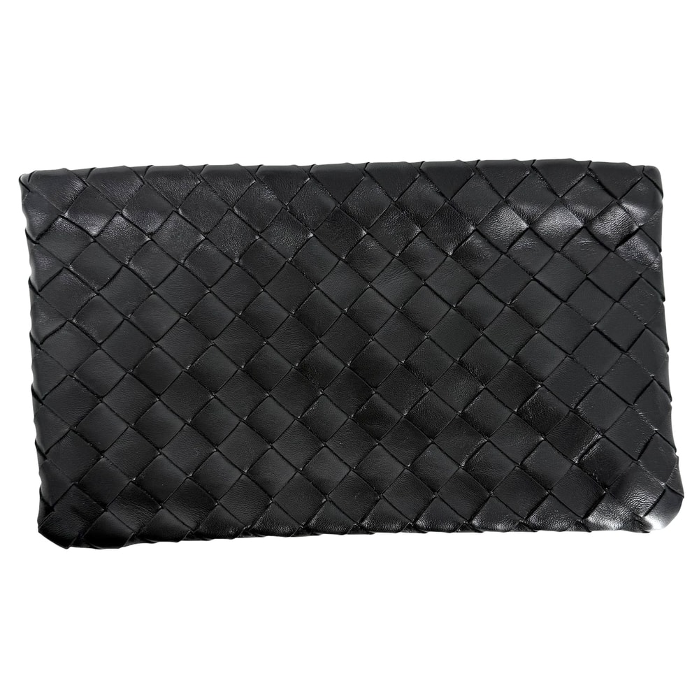 BOTTEGAVENETA ボッテガヴェネタ クラッチバッグ イントレチャート レザー    ブラック 黒 ゴールド金具 メンズ【中古品】
