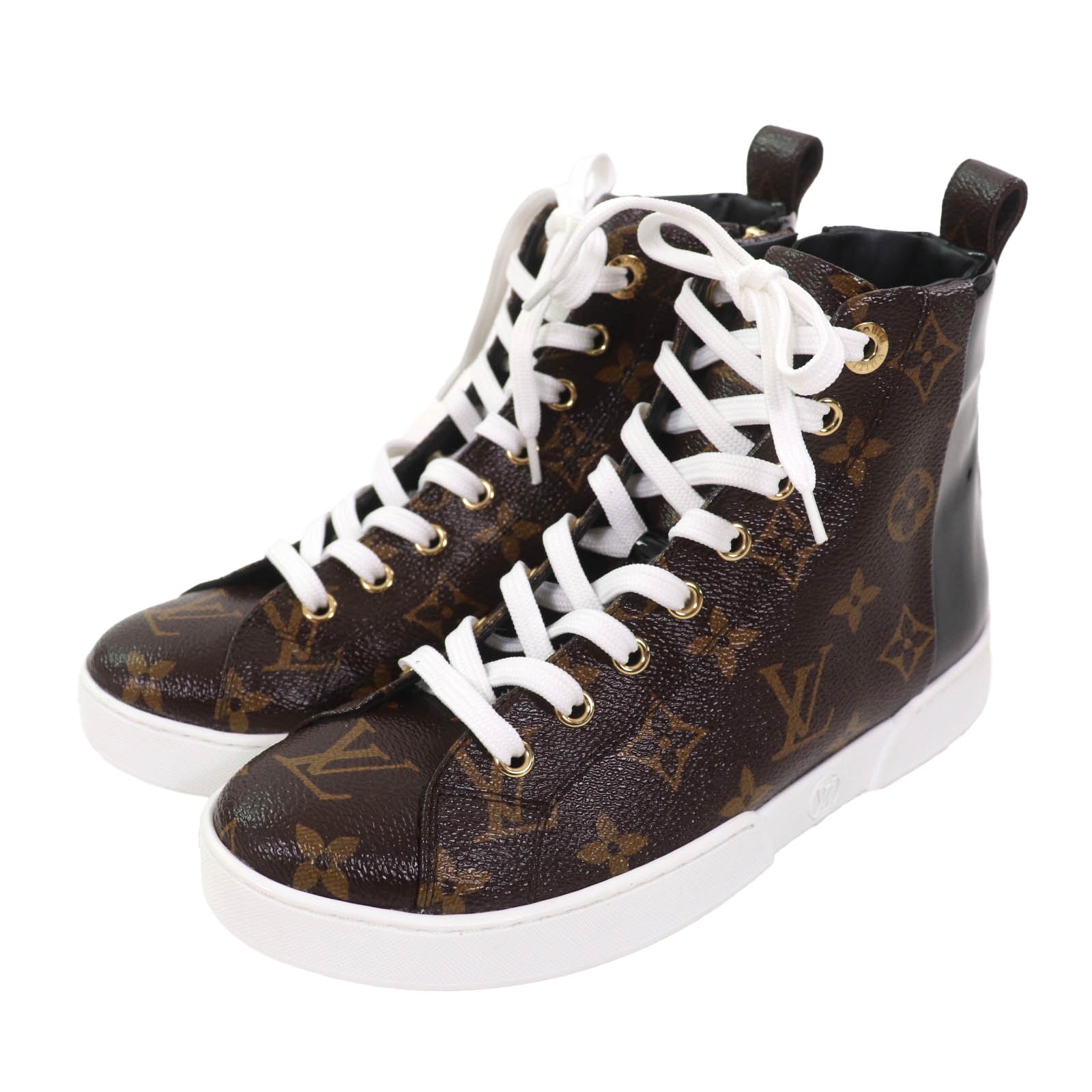 極美品 ルイヴィトン
ハイカットスニーカー ブラウン ブラック レディース 35