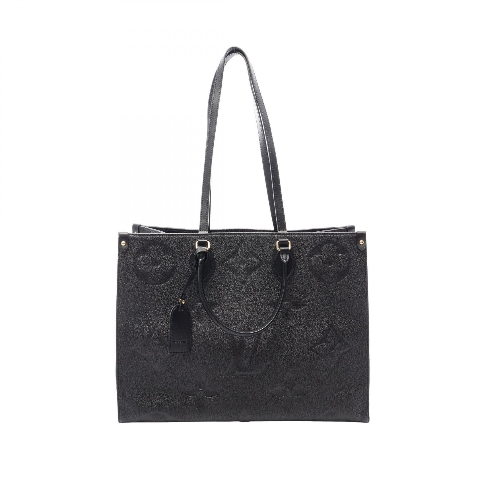 ルイ・ヴィトン LOUIS VUITTON オンザゴーGM モノグラムアンプラント ノワール 2WAY トートバッグ バッグ レザー レディース ブラック系 M44925 【中古】