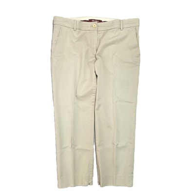 MAX MARA マックスマーラ 裾ファスナー付 パンツ チノパンツ 61310617 44 コットン ベージュ レディース【中古】