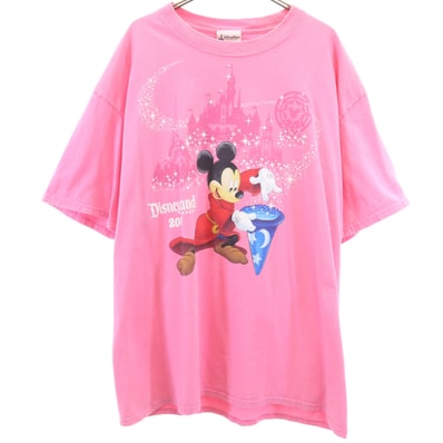Hanes ヘインズ Disney Parks マジカル ミッキーマウス 半袖 Tシャツ XL ピンク ディズニー