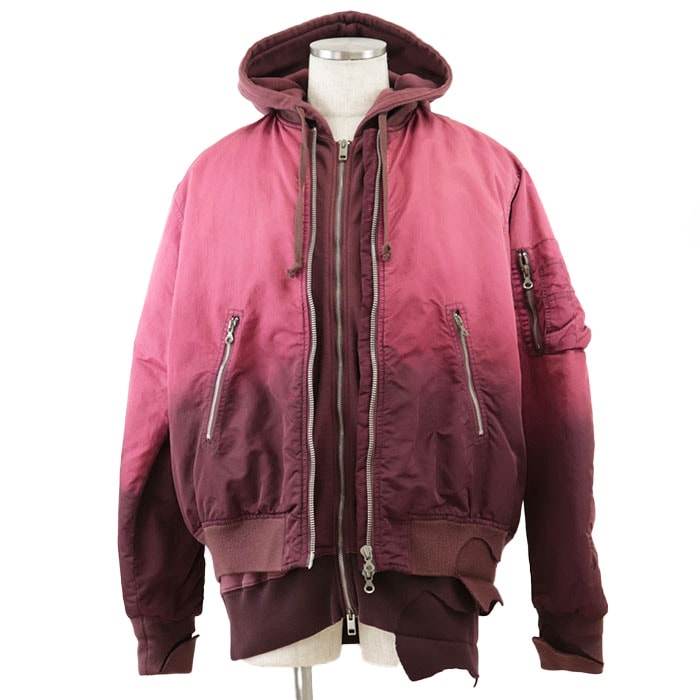 ディーゼル A106620DNAR グラデーション MA-1 ブルゾン レディース 赤 40 DIESEL