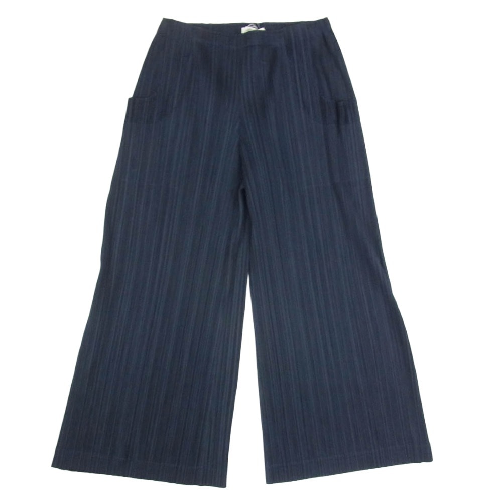 プリーツプリーズ プリーツ加工パンツ 1 ネイビー系　イッセイミヤケ PP91 C (やや傷や汚れあり)】PLEATS PLEASE プリーツプリーズ イッセイ