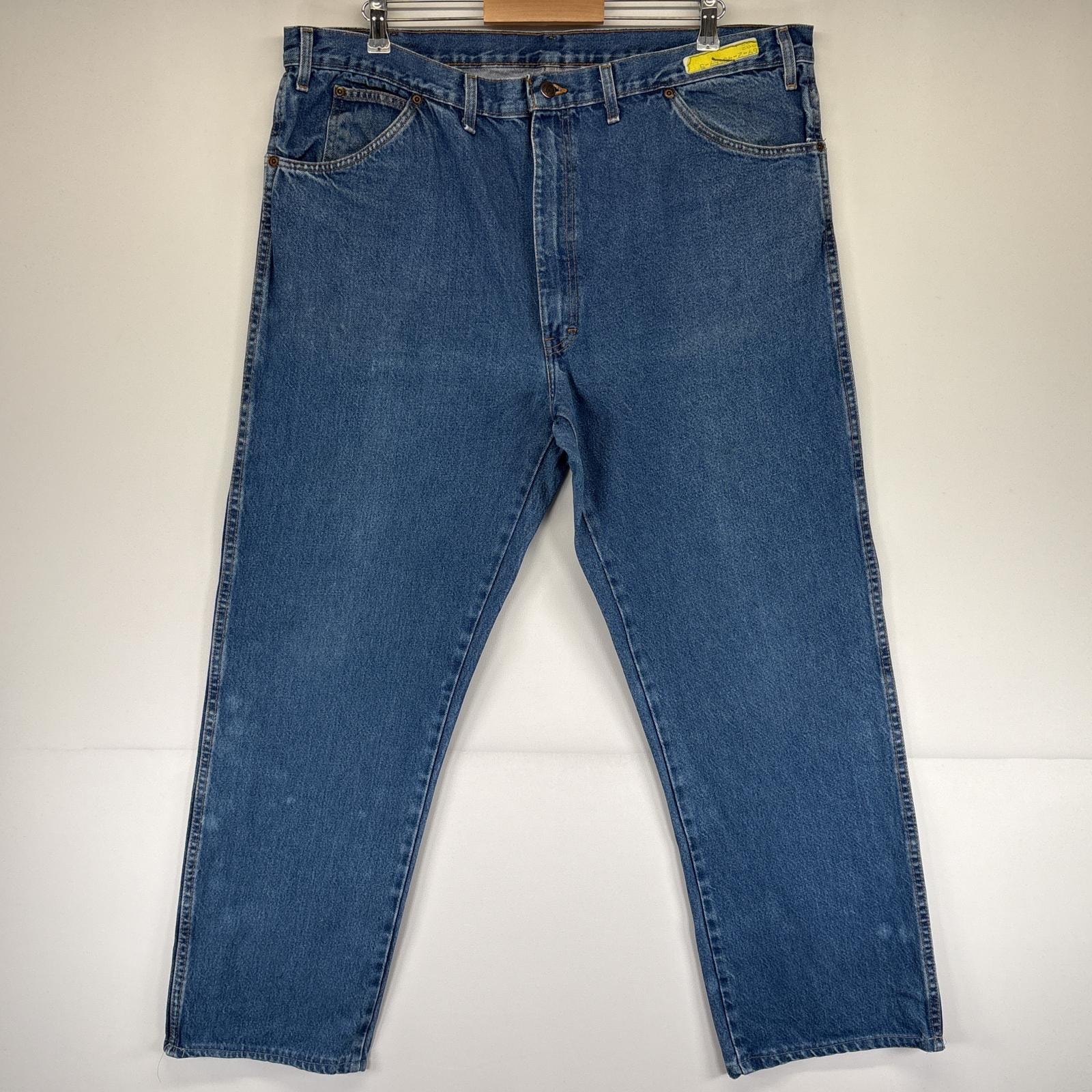 古着 ディッキーズ Dickies デニムパンツ ワーク ワンポイントロゴ 5ポケット ジーンズ ジーパン 大きいサイズ w44 L32  ブルー メンズ