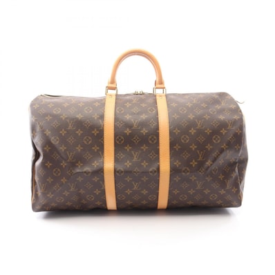 ルイ・ヴィトン LOUIS VUITTON キーポル55 モノグラム ボストンバッグ バッグ PVCコーティングキャンバス レザー モノグラム メンズ レディース ブラウン系 M41424 【中古】