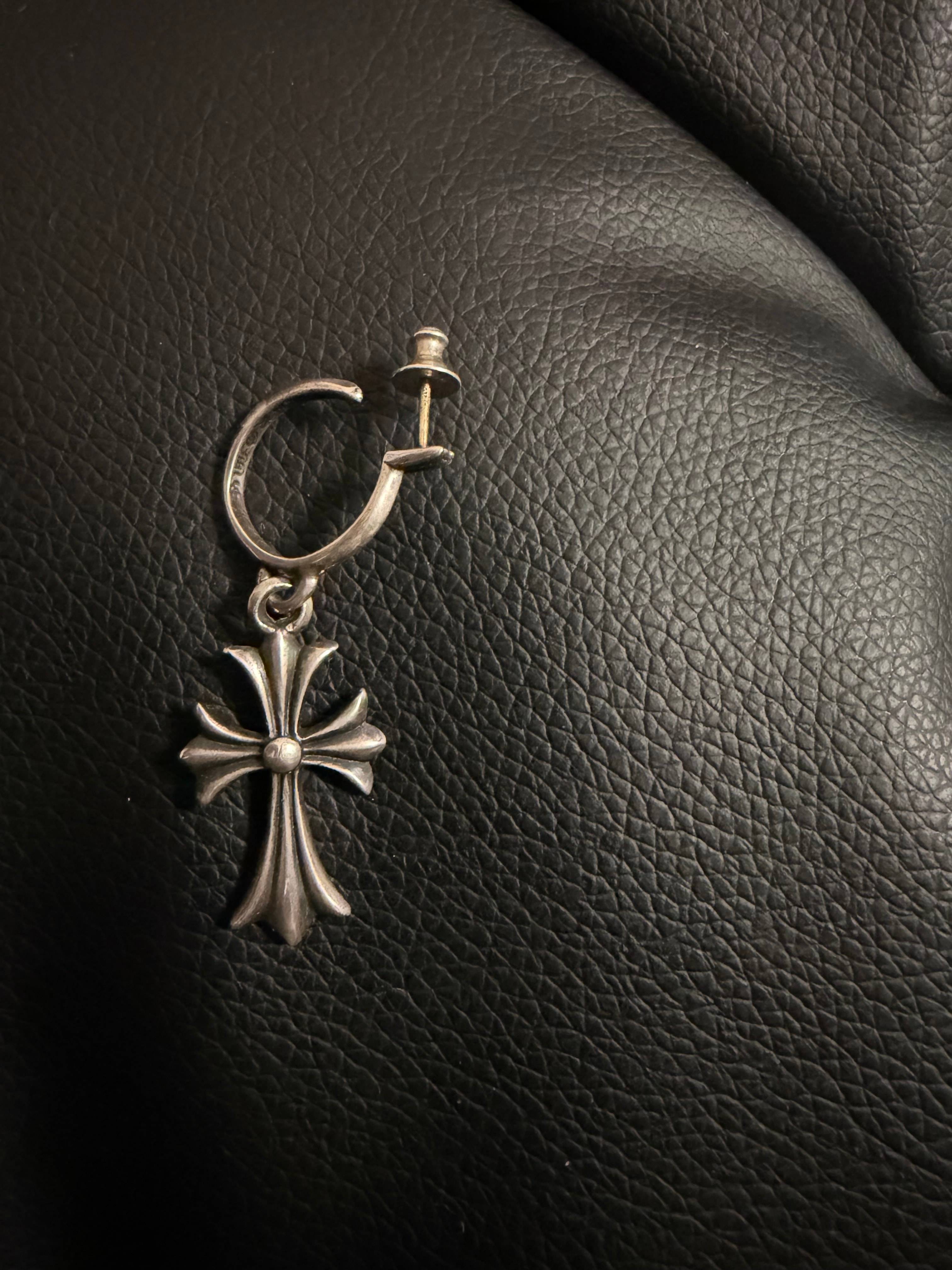 Chrome Hearts Hoop CH Cross Earrings "Silver"