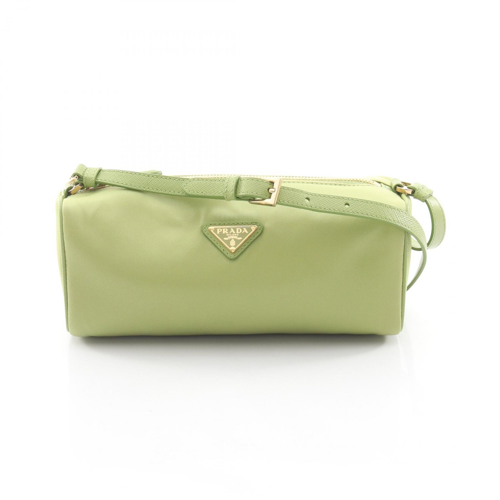 プラダ PRADA Re-Nylon ポーチ TESSUTO+SAFFIAN ショルダーバッグ バッグ ナイロン サフィアーノレザー レディース グリーン系 1NE058 【中古】