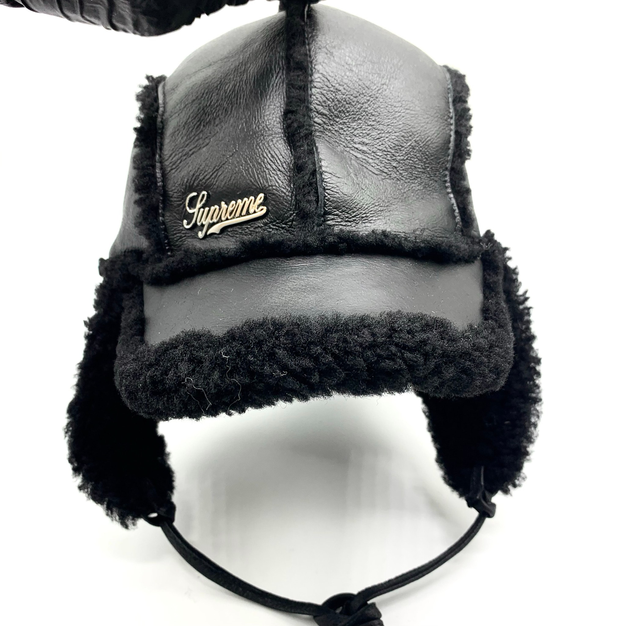 Supreme Shearling Lined Earflap Cap "Black"