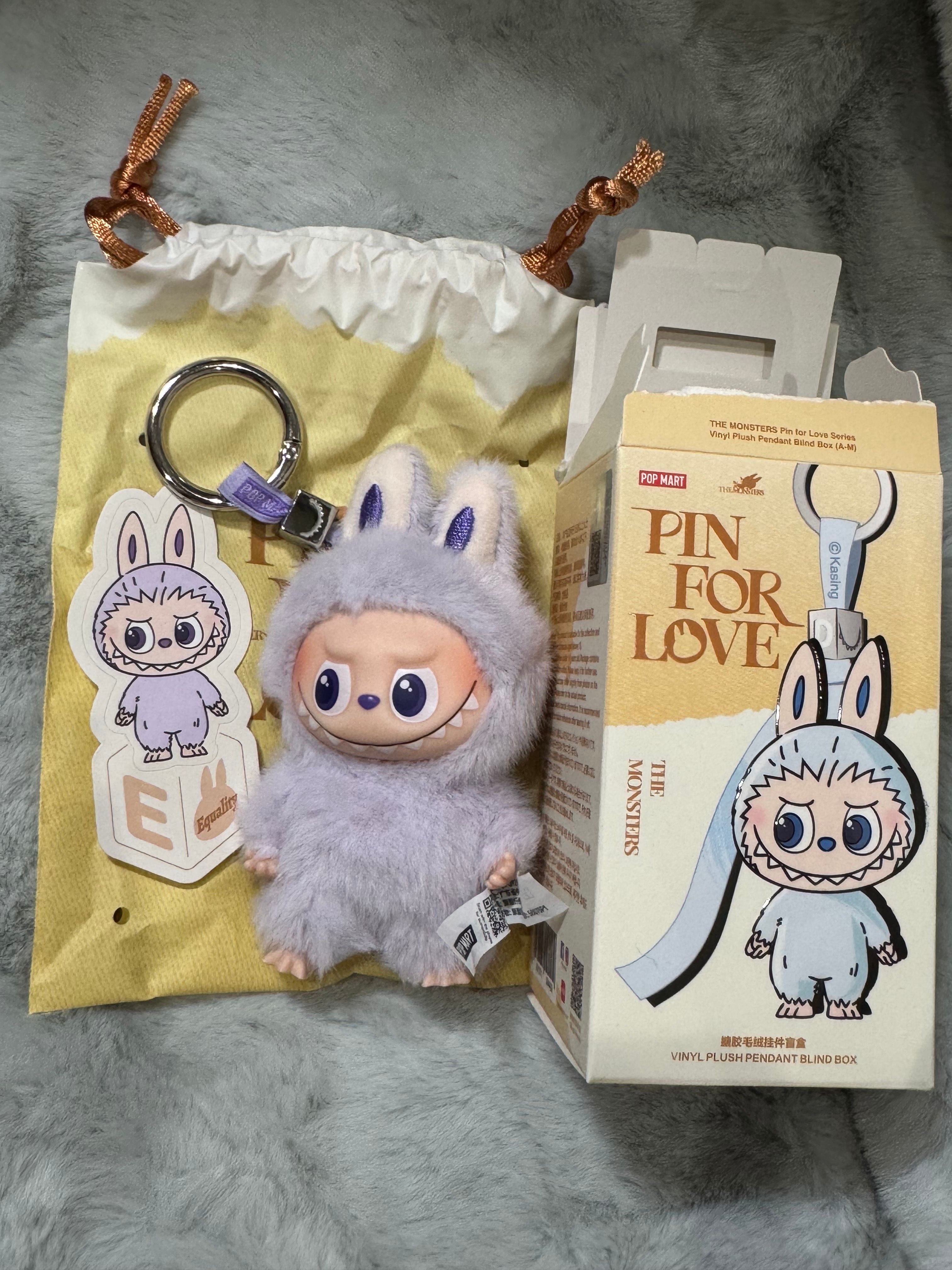 POP MART THE MONSTERS (LABUBU) Pin for Love Series-Vinyl Plush Pendant (A-M) E