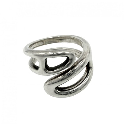 HERMES エルメス 指輪 シェーヌダンクル ツイストリング アクセサリー ジュエリー 小物 53サイズ シルバー925 約12.5号 メンズ 約8.2g【中古品】