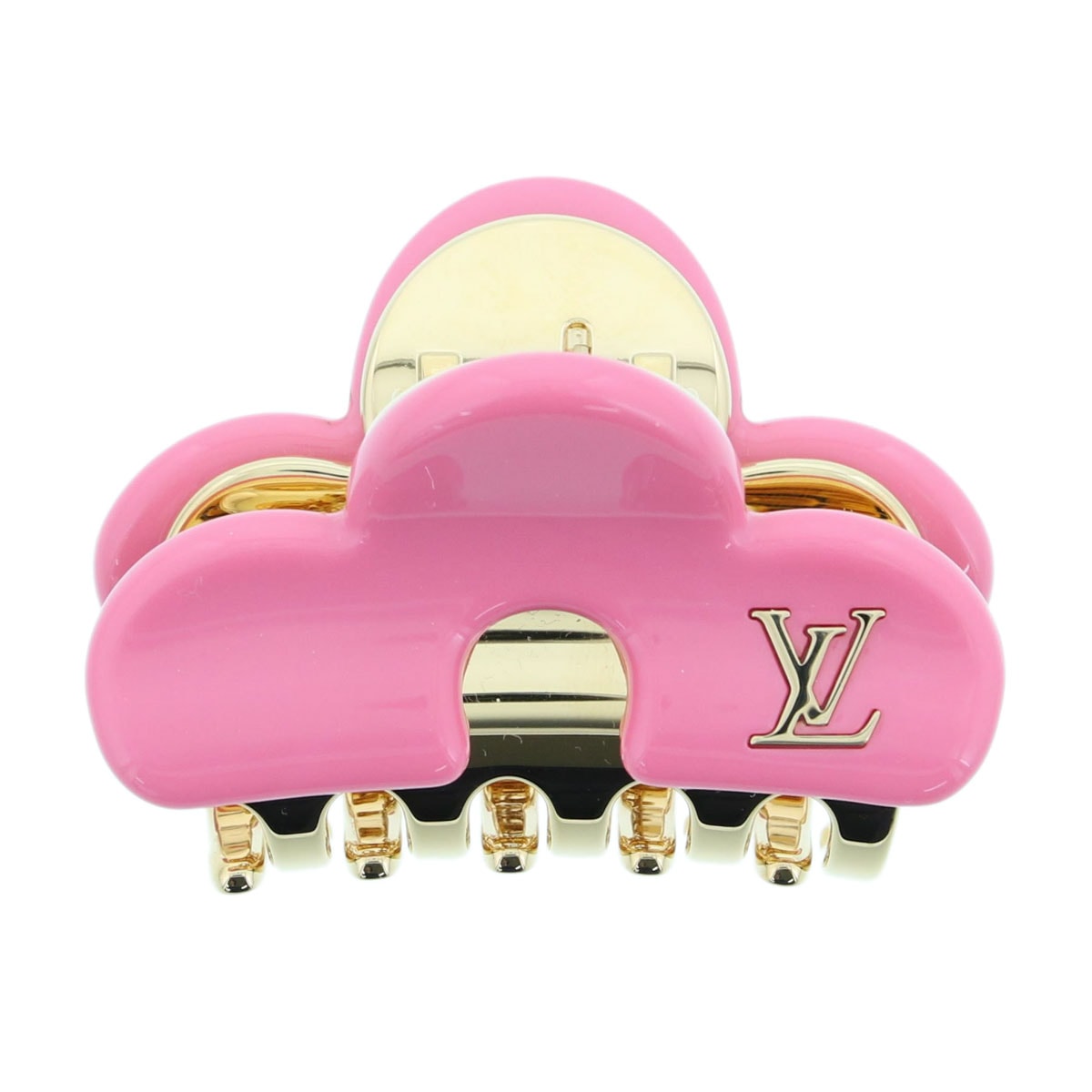 LOUIS VUITTON ルイ・ヴィトン ヘアクリップ・LV ヘアアクセサリー M03028 GP ザマック ピンク ゴールド  レディース【中古】