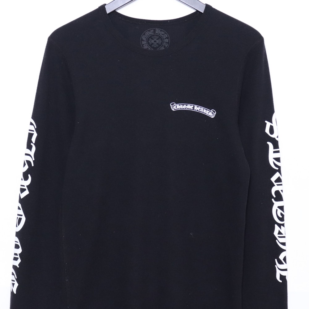 D (傷や汚れあり)】CHROME HEARTS スクロールロゴワッフルサーマル