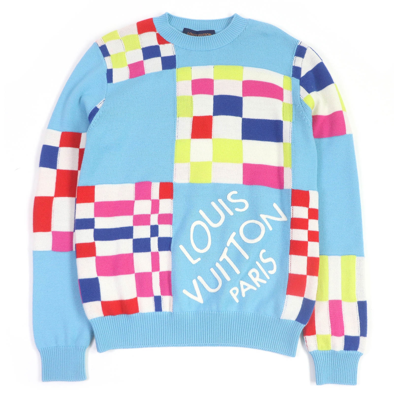 極美品 ルイヴィトン
 ニット ライトブルー メンズ XS 1A8P48
