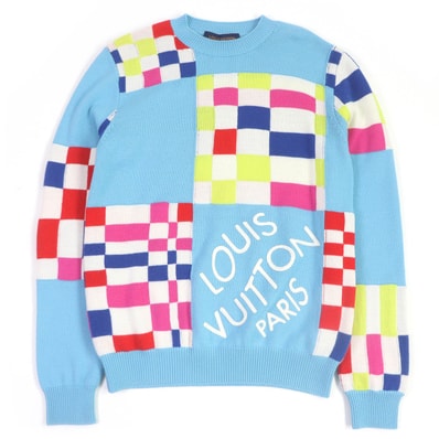 極美品 ルイヴィトン
ニット ライトブルー メンズ XS 1A8P48
