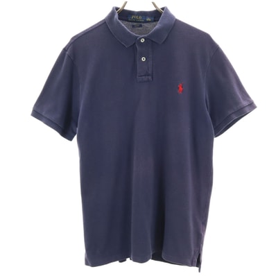 POLO RALPH LAUREN ポロラルフローレン 半袖 ポロシャツ L ネイビー 鹿の子地