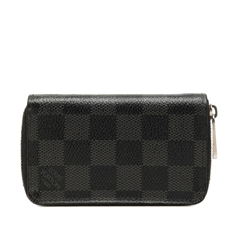 ルイ ヴィトン ダミエ グラフィット ジッピーコインパース コインケース 小銭入れ N63076 ブラック PVC レザー メンズ LOUIS VUITTON 中古