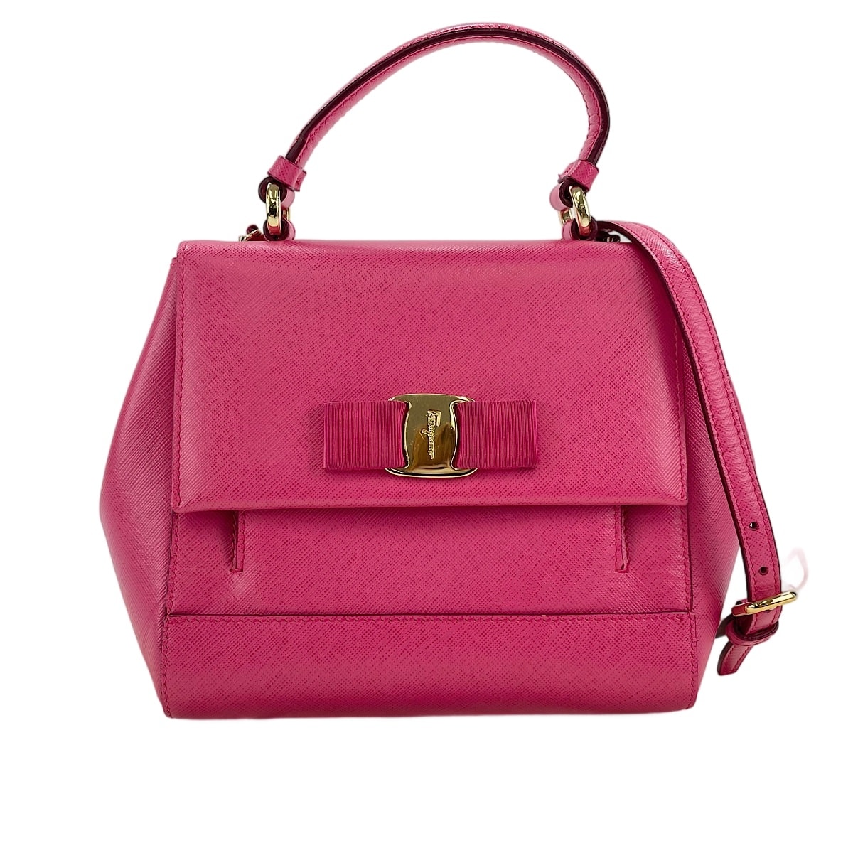 フェラガモ FERRAGAMO レザー ヴァラリボン 2WAY ショルダーバッグ【中古】