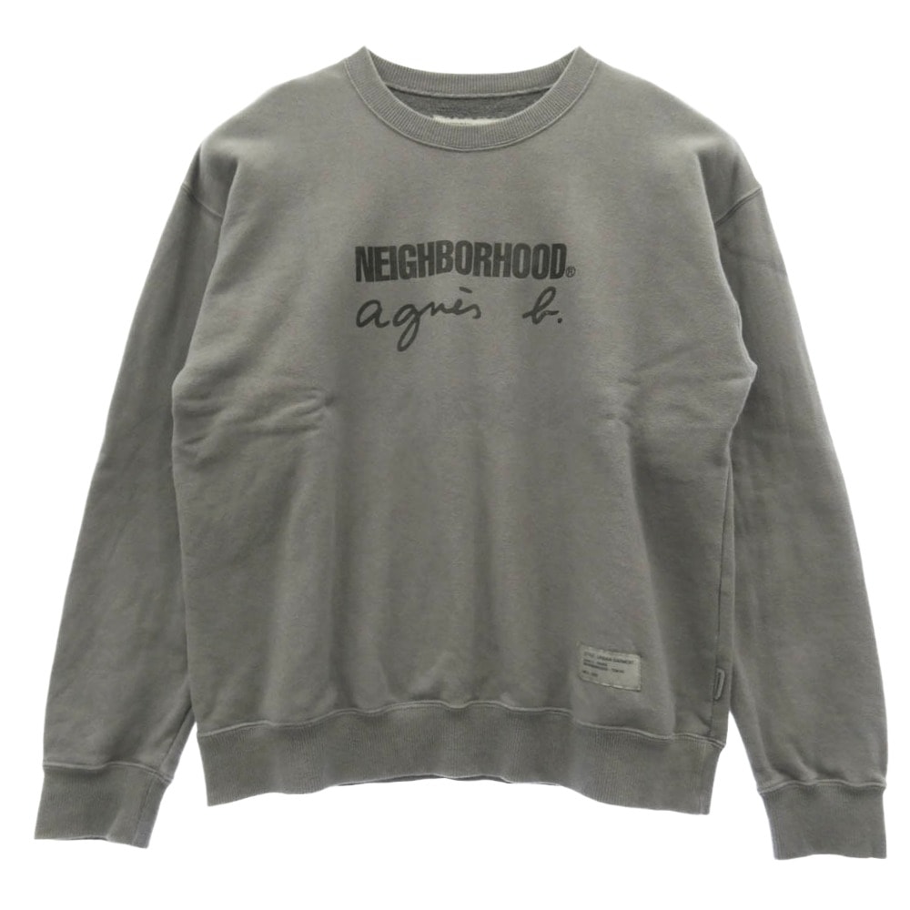NEIGHBORHOOD ネイバーフッド 25AW agnes b. アニエスベー EDK2SFK2 SWEAT SHIRT  LS クルーネック ロゴプリント スウェットシャツ トレーナー グレー系 M【中古】