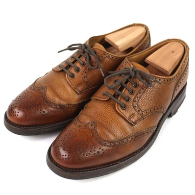 美品 ダンヒル レザーシューズ CRISPIN ウィングチップ ブラウン 6.5