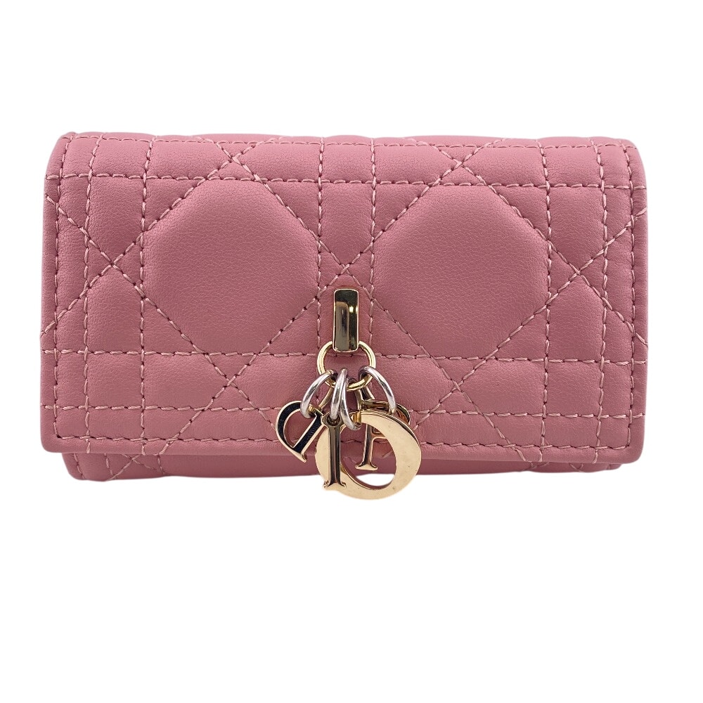 ディオール Dior キーケース My Dior Aster カナージュ 4連 ステッチ キルティング S0983ONMJ ピンク