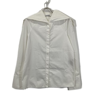 ジルサンダー JSPN601906 18年 ホワイト セーラーカラーシャツブラウス 36