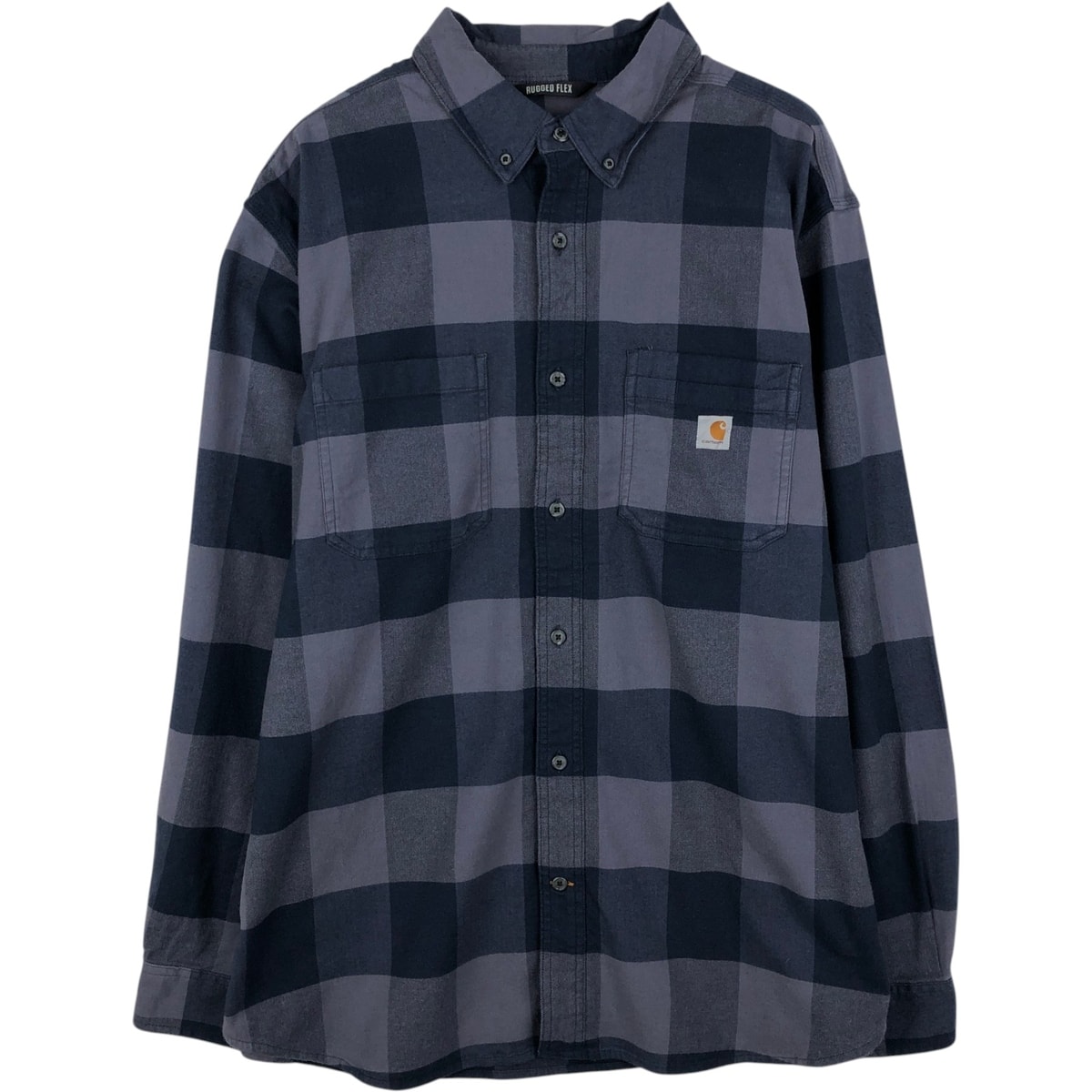 古着 カーハート Carhartt RELAXED FIT バッファローチェック ヘリンボーン 長袖 ボタンダウン ライトネルチェックシャツ メンズXL相当/eaa647287