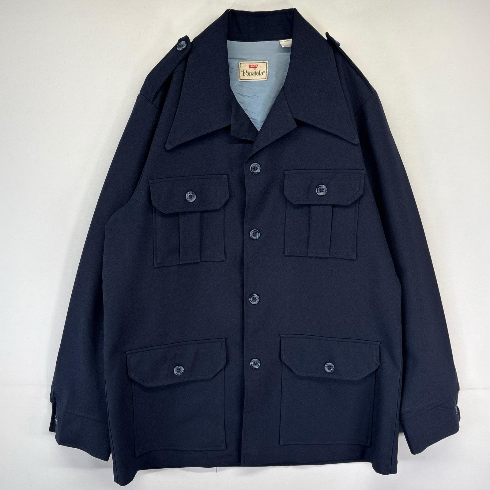 古着 70's/70年代 ヴィンテージ リーバイス Levi's ポリエステルジャケット Panatela カバーオール 大きいサイズ XL  ネイビー メンズ