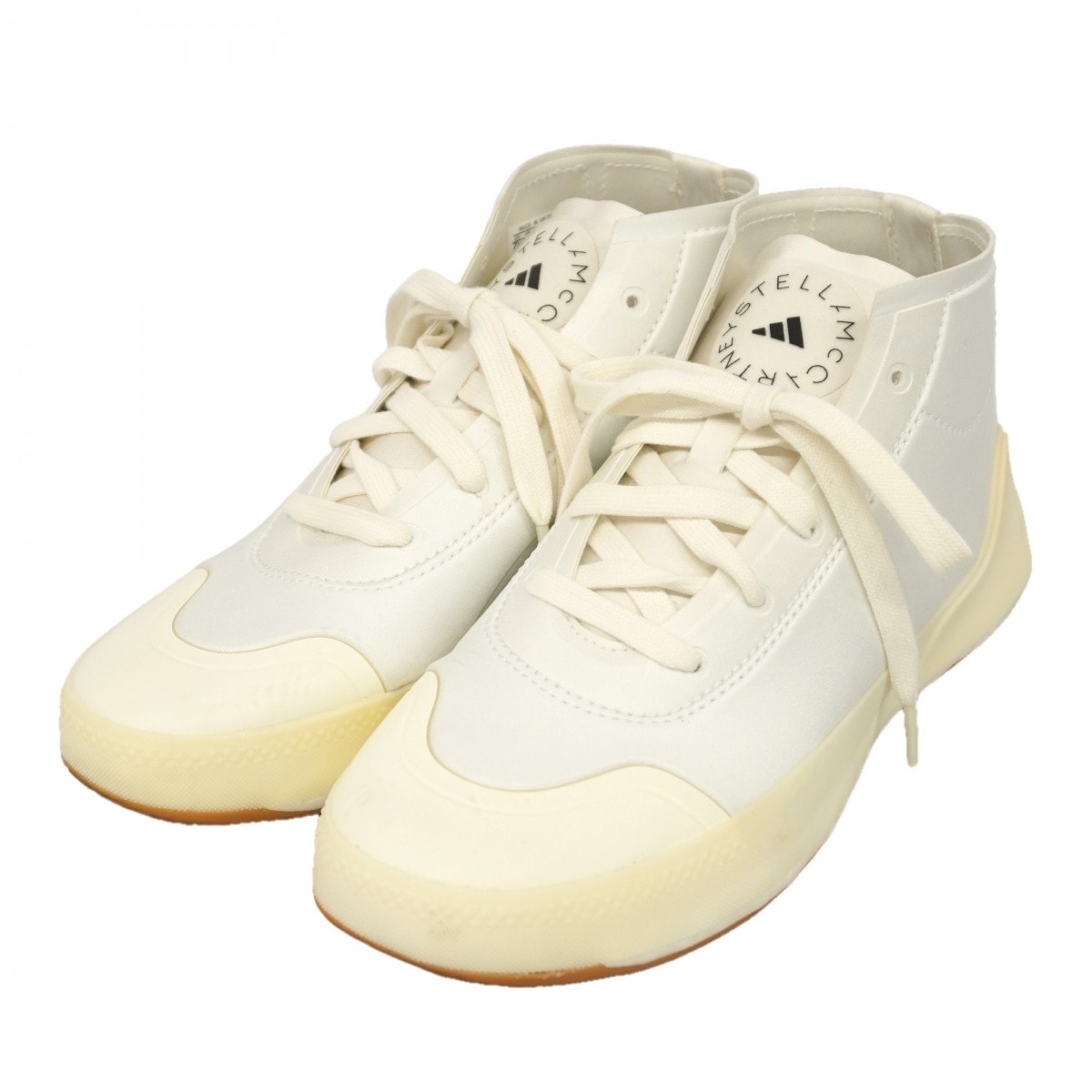 【6ape017】アディダス スニーカー 6.5 adidas by stella McCArtney ファブリック ホワイト【中古】レディース
