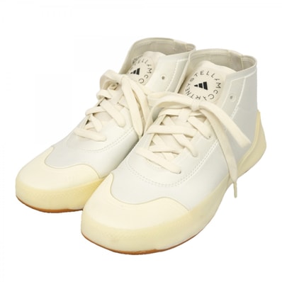 【6ape017】アディダス スニーカー 6.5 adidas by stella McCArtney ファブリック ホワイト【中古】レディース