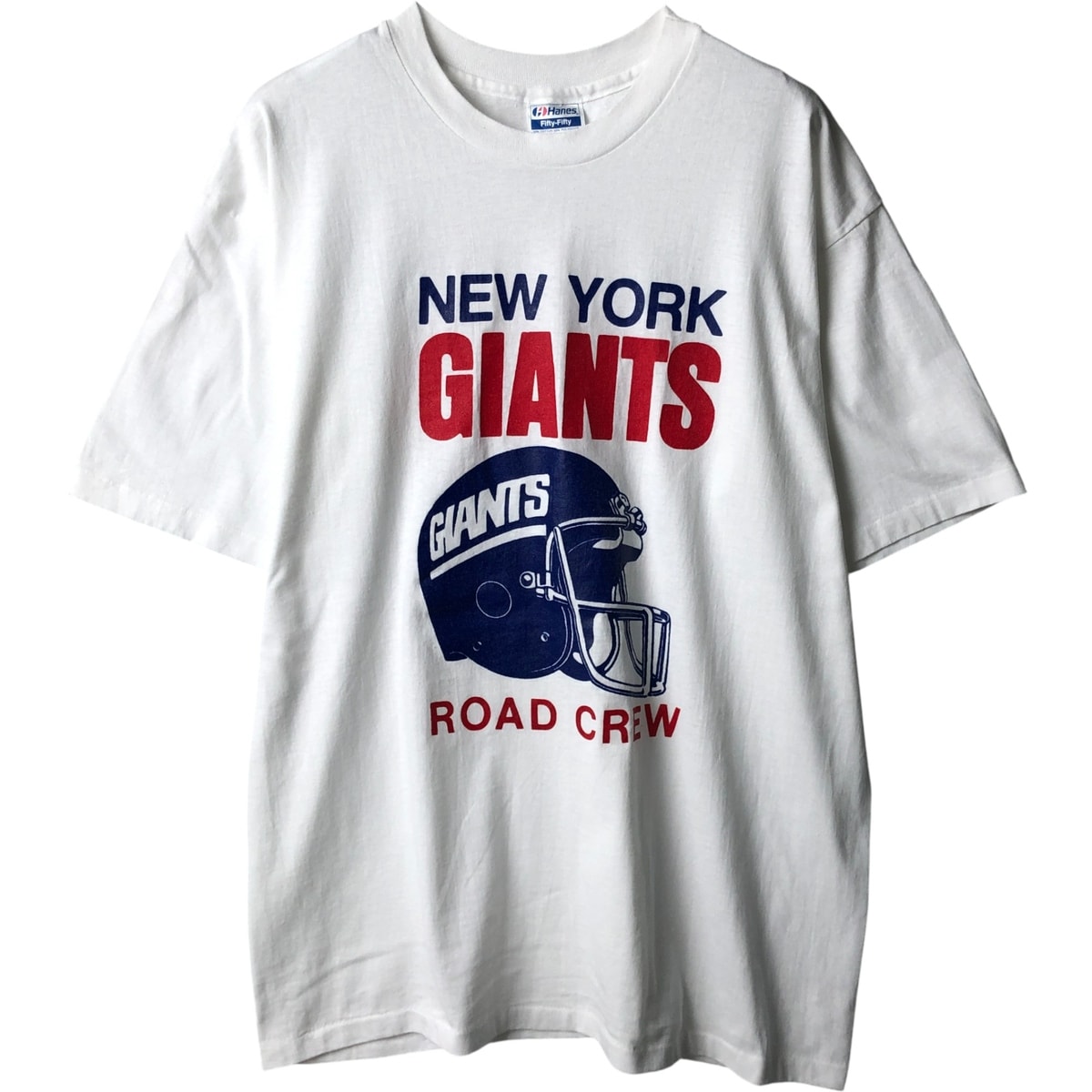 古着 80年代 ヘインズ Hanes Fifty-Fifty 青タグ NFL NEW YORK GIANTS ニューヨークジャイアンツ ロゴプリントTシャツ USA製 メンズXL相当 ヴィンテージ/eaa585095