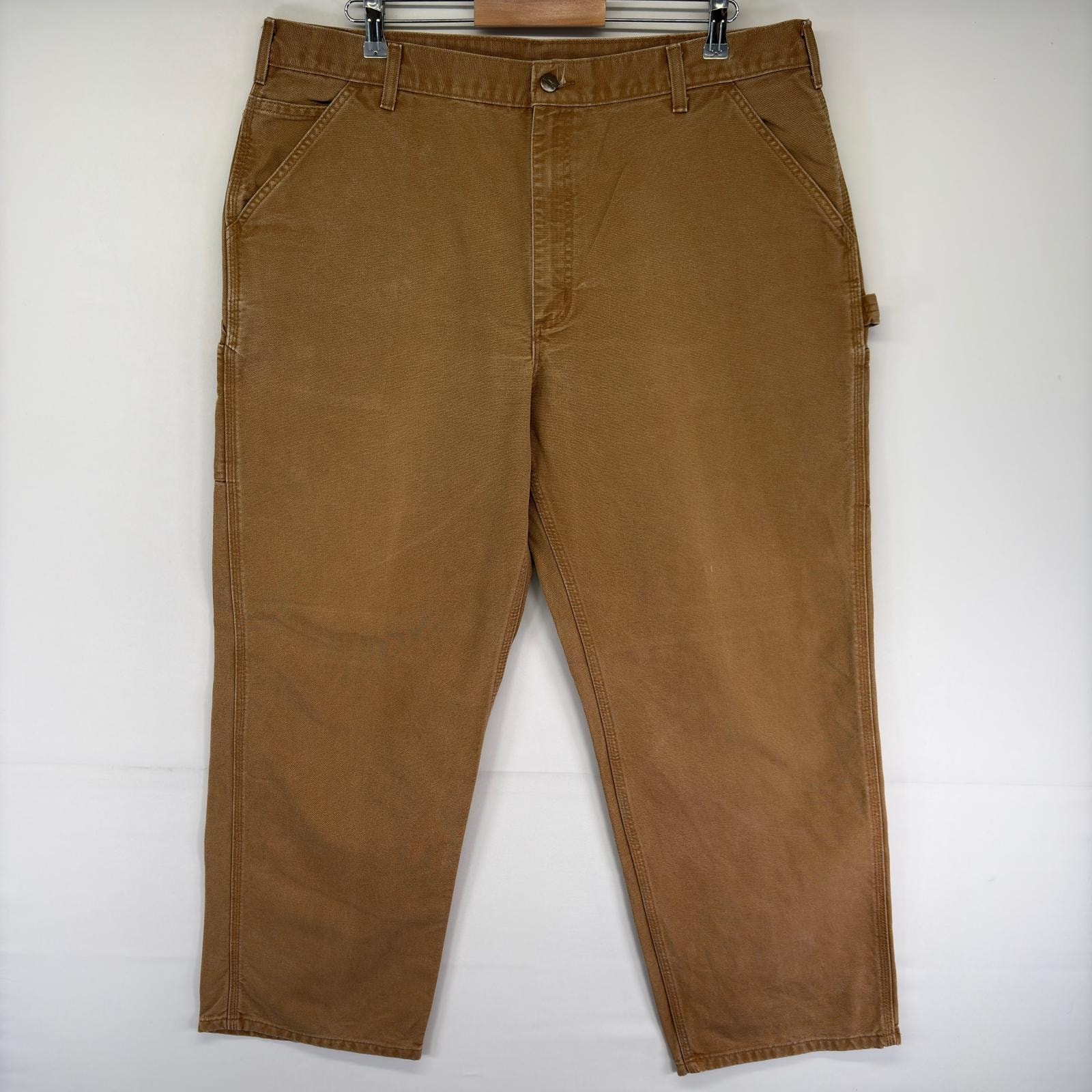古着 カーハート Carhartt パンツ ペインター ハンマーループ スパナポケット ワンポイントロゴ ジッパーフライ  ブラウン系 メンズ