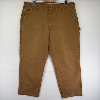 古着 カーハート Carhartt パンツ ペインター ハンマーループ スパナポケット ワンポイントロゴ ジッパーフライ ブラウン系 メンズ