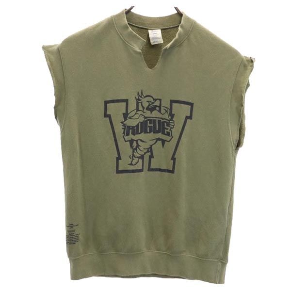 WTAPS ダブルタップス 日本製 ノースリーブ スウェット カーキグリーン 裏起毛